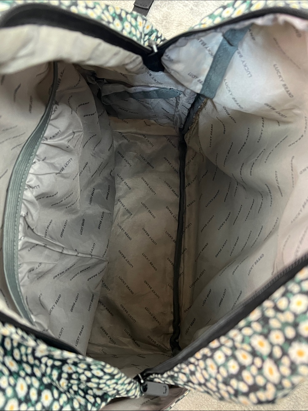 LUCKY BRAND DAISY BACKPACK CANVAS NYLON LARGE TRAVEL BAG - Picture 11 of 14